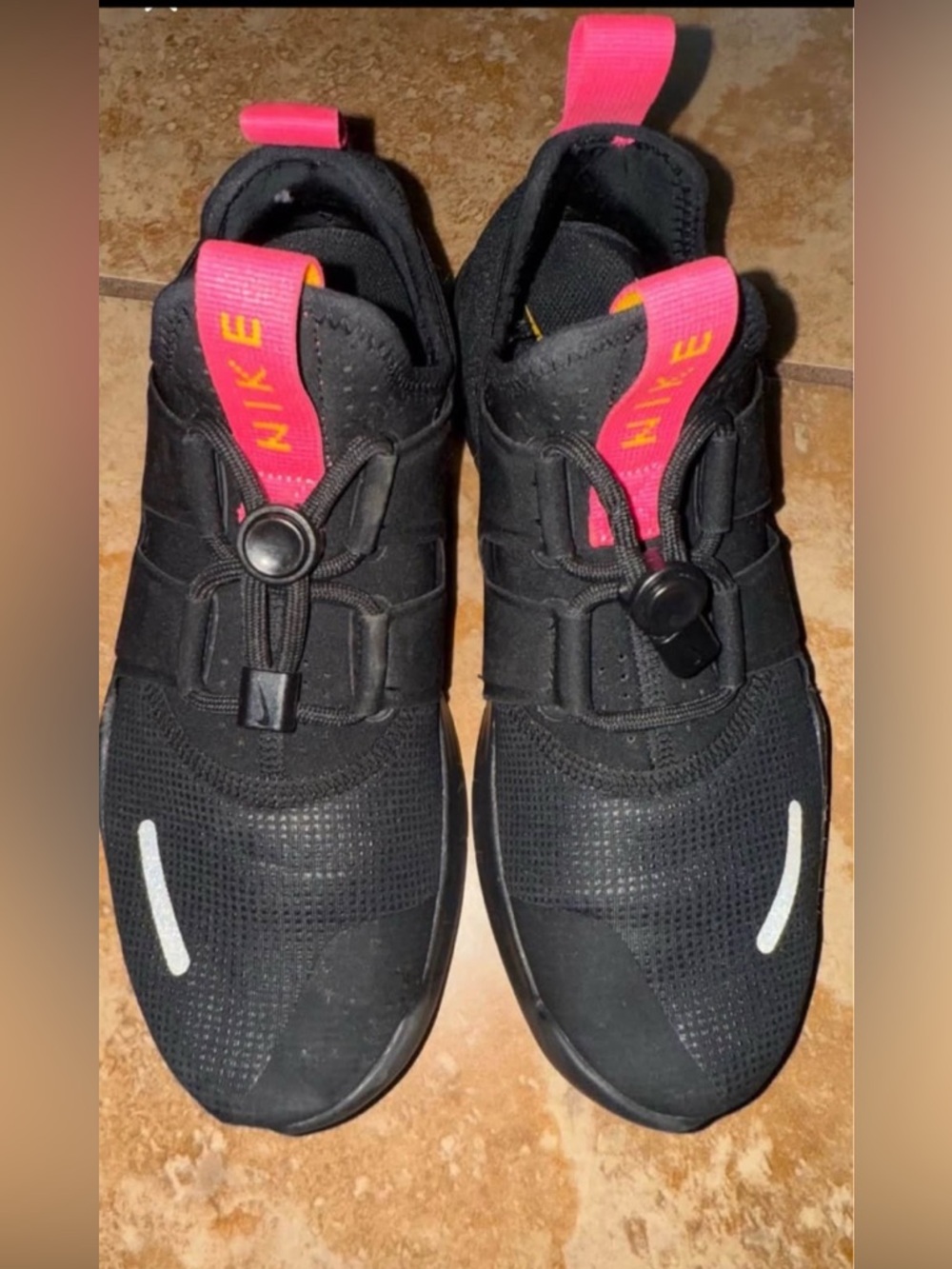 Nike Black and Yellow Running Shoe Inner Label